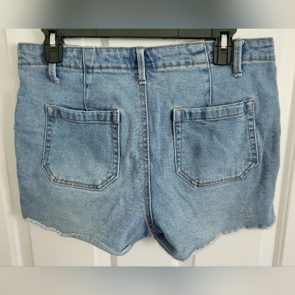Knox Rose Mid-rise Denim Shorts Cutoff Jean Size 8 Blue Indigo - Picture 4 of 6